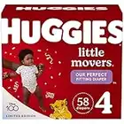 Huggies Little Movers Baby Diapers, Size 4 (22-37 lbs), 58 Ct