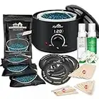 Lifestance Waxing Set Professionell, Wachswärmer Wachs Haarentfernung mit 400g waxing perlen, 20 Wachsstäbchen, 10 Augenbrauen Stäbchen, ein Vor- und Nachbehandlungslosion, 5 Papierringe