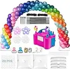 Balloon Arch Kit and Pump, 9Ft Tall & 10Ft Wide Adjustable Balloon Arch Holder Stand with Base, Iron Pipe, Water bag, Balloon Clips, Knotter for Wedding Graduation Birthday Party Supplies Decoration