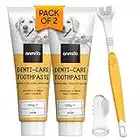 Kit Spazzolino per Cani a 3 Teste & Spazzolino da Dito + 2 Dentifricio per Cani - Spazzolino Cane per Rimuovere il Tartaro - Kit Pulizia Denti per Alito Cane - Pulizia Denti Cane Rimuovi Tartaro