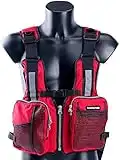 Yaesport Boat Aid Sailing Kayak Fishing Life Jacket Vest with Multi-Pockets and Reflective Stripe (Red)