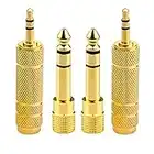 3,5mm Maschio a 6,35mm Femmina e 6,35 mm Maschio a 3,5 mm Femmina Adattatore Jack Stereo Placcato, Adattatore Jack 6.3 3.5 Amplificatore Cuffie Compatibile con Chitarra Tastiere Elettroniche Cuffie