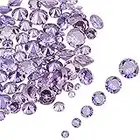 PH PandaHall 120pcs 6 Tailles Pierres de Zircone Cubique Cristal à Facettes Lâche pour Boucle d'oreille Bracelet Pendentifs Bijoux Bricolage Fabrication Artisanale, Violet