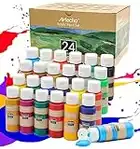 Artecho Pinturas Acrilicas 24 × 59 ml, Acrylic Paint Set, Impermeable y resistente a la luz, para Lienzos, Tela, Madera, Cristal, Piedras.