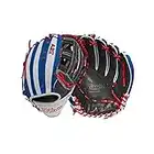 WILSON mens Outfield Baseball Glove, 12.5" - Black/White/Blue Game Model, 12.5 US