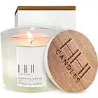 HHI CANDLES Bougie parfumée au soja, bois de cèdre et eucalyptus, mèche unique, grande bougie de 20 ml