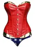 BSLINGERIE® Woman Halloween Costume Overbust Corset with Shorts (M, Boned Corset with Shorts)