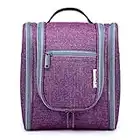 Narwey Hanging Travel Toiletry Bag Cosmetic Make up Organizer for Women and Men (Medium, Dark Purple)