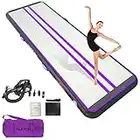 HIJOFUN Premium Air Mat Track 6.6ftx3.3ftx4in Gymnastics Tumbling Mat Inflatable Tumble Track with 650W Electric Air Pump for Home Kids,Gym,Yoga,Training,Indoor,Outdoor,Beach,Park Purple Black