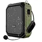 SHIDU Wireless Voice Amplifier Bluetooth Speaker 18W Waterproof Portable PA System with UHF Wireless Mic Headset Rechargeable Voice Enhancer Personal Microphone for Classroom Outdoors Tour Guide