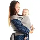 Boba Wrap, Fular Elástico Portabebés Ergonómico - Ideal Porteo Recién Nacidos (Serenity Light Grey)