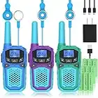 Walkie Talkies for Kids Adults 3 Pack,3 Miles Long Distance WalkieTalky Rechargeable Outdoor Electronic Toys Gifts for 3 4 5 6 7 8 9 10 Years Old Girls Boys Camping, Cruise Ship, Hunting
