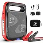 FLYLINKTECH Booster Batterie Voiture- 2500A 24000mAh 12V Portable Jump Starter (Tout Gaz ou 8.0L Diesel), Démarreur Batterie Voiture avec Sortie AC 220V 100W et Charge Rapide QC3.0