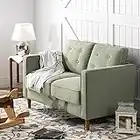 ZINUS Lauren Loveseat, Button Tufted Cushions, Easy, Tool-Free Assembly, Pear Green