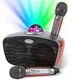 Bluetooth Karaoke Machine with 2 Wireless Microphones,SINWE Portable PA Speaker System with Disco Ball and Party Lights,for Adults and Kids,Wedding, Church, Picnic, Outdoor/Indoor [Orange]