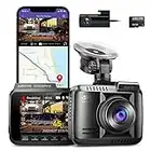 AZDOME 4K Autokamera mit Rückfahrkamera 5Ghz WiFi GPS Dashcam Auto Vorne Hinten mit Parküberwachung Bewegungserkennung G-Sensor Loop-Aufnahme Weitwinkelobjektiv WDR Nachtsicht 64G SD-Karte(GS63Pro)