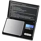 AMIR Balance de Precision 0.01g, 200g/0.01g, Balance de Poche avec Écran LCD, Petite Balance de Bijoux, Balance de Cuisine, Balance de Précision avec Fonction de Tare, Acier Inoxydable (Noir)