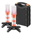 LED-Notfall-Flares-Set, rotes Licht, für Autobahn, Straßenrand, Sicherheitsleuchte, Camping-Lampe, Alternative zu Sicherheitsdreieck, LED-Notfall, 2 Leuchten