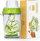 ADORIC Cortador de Verdura 5 en 1 Rallador de Verduras Calabacin Pasta Espiralizador Vegetal Veggetti Slicer Pepino, Espaguetis de Calabacin, Cortador Espiral Manual (Verde)