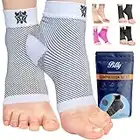 Bitly - Calzini per fascite plantare (1 paio), supporto per caviglia, unisex, a compressione, colore: bianco, sollievo rapido da gonfiore e dolore al piede, favoriscono la circolazione sanguigna e il recupero rapido (X-Large)