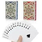 Neasyth Waterproof Plastic Playing Cards,2 Decks of Cards for Magic Props, Pool Beach Water Card Games (Standard Index-C)