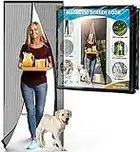 Flux Phenom Magnetic Screen Door - Keep Bugs Out, Let Cool Breeze In - Self Sealing Magnets, Heavy Duty Retractable Mesh Net Closure - Curtain Works With Pets, Sliding Door, Front Doors - 38 x 82 Inch