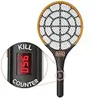 BLACK+DECKER Bug Zapper Fly Swatter Electric - Fly Zapper & Bug Zapper Indoor & Outdoor- Heavy Duty w/Counter for Flies, Mosquitoes, Gnats & Other Small to Large Flying Pests