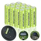 HENREEPOW Ni-MH AA Rechargeable Batteries, Double A Regular Capacity 1.2V Pre-Charged for Garden Solar Lights, String Lights and Other Everyday Electronic (Low Power) Devices. (AA-600mAh-12pack)