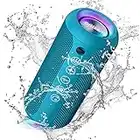 Ortizan Portable Bluetooth Speaker, IPX7 Waterproof Wireless Speaker with 24W Loud Stereo Sound, Outdoor Speakers with Bluetooth 5.0, 30H Playtime,66ft Bluetooth Range,Dual Pairing for Home (Blue)