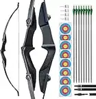 tongtu 40lbs Bogenschießen Takedown Recurve Pfeil- und Bogen-Set für Erwachsene Anfänger Rechtshänder Langbogen-Kit für Schießübungen im Freien (40LBS)