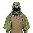 Traje De Camuflaje Traje Sniper Juego Del Ghillie Base Ghillie Víbora Capucha (Ejercito Verde)