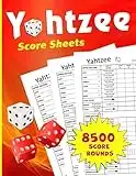 Yahtzee Score Pads: Yahtzee Score Sheets 8500 Score Games For Scorekeeping - yahtzee score Cards regular size 8.5 x 11 inches (The Yahtzee Score Books)