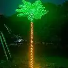 Palm Trees for Outside Patio Decor, 8FT 300LED Lighting Artificial Palm Tree with Coconuts, Outdoor Pool Tropical Decorations for Home Party Hawaiian Jungle Christmas Nativity Beach Garden Park