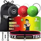 TEKXYZ Reflex Ball, 3 Different Boxing Training Ball with Headband, Softer Than Tennis Ball, Perfect for Reaction, Agility, Punching Speed, Fight Skill and Hand Eye Coordination Training