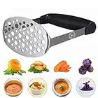 Starchef Schiaccia Patate in Acciaio Inox Masher Ricor,Acciaio Inossidabile Masher Ricor con Confortevole Maniglia, Frutta&Verdura Masher Ricor, Potato Ricor Masher(Nero)