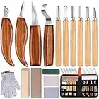 Olerqzer 26-in-1 Wood Carving Kit with Detail Wood Carving Knife, Whittling Knife, Wood Chisel Knife, Gloves, Carving Knife Sharpener for Spoon, Bowl, Kuksa Cup