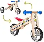 BIKESTAR Bicicletta Senza Pedali e Triciclo (2 in 1) in Legno per Bambino et Bambina da 18 Mesi | Bici Senza Pedali Bambini 7 Pollici | Blu