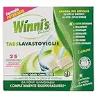 Winni's - Pastiglie per Lavastoviglie, 25 Tabs, Detersivo Multiazione Detergente, Sgrassante, Antiodore e Brillantante, Fragranza di Limone, con Materie Prime di Origine Vegetale