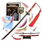 One Piece Zoro’s Sandai Kitetsu Samurai Katana Sword, Letter Opener with Sheath and Stand, Miniature Sword, One Piece Keyring, Anime Gift for Fans & Collectors, Red