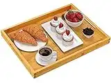 Pipishell Serving Tray with Handles, Bamboo Breakfast Tray Wooden Trays for Eating, Working, Storing, Used in Bedroom, Kitchen, Living Room, Bathroom, Hospital and Outdoors-17x13x2inches