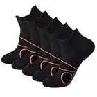 Pauboland 5 Paar Running-Socken für Damen und Herren, Atmungsaktive Sportsocken, Anti-Geruch Gepolsterte Cool-Max Laufsocken Blasenschut,Schwarz,Größe M(38-42)