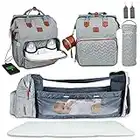 Baby Wickeltasche Rucksack QUINO&CO Wickelrucksack mit Ausziehbarer Wickelauflage, Schnullerhalter und Kinderwagengurte (+USB) | Geschenkidee für Mama und Papa, Baby Shower und Neu Geboren