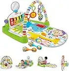 Fisher Price Baby Playmat Deluxe Kick & Play Piano Gym & Maracas with Smart Stages Learning Content, 5 Linkable Toys & 2 Soft Rattles (Amazon Exclusive)