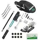 Chumxiny Bicycle Repair Kit, Bike Tire Repair Tool Kit Contains 16-in-1 Tool, 120Psi Mini Bicycle Pump, Bicycle Tire Patch Kit, Used for Mountain Bike and Road Bike.(Blue)