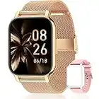 Popglory Montre Connectée Femme Homme avec Appel Bluetooth, 1,85'' Sport Smartwatch Moniteur de Fréquence Cardiaque/Tension Artérielle/SpO2/Podomètre/Sommeil, Montre Intelligente pour Android iOS