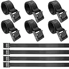 Lot de 10 Sangle Porte Velo Courtes avec 0.6m- avec verrou de Serrage pour Une sécurité Rapide dans Le Porte-vélos, Moto, canoë, Bagages, Planche de Surf(Noir)