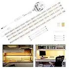 WOBANE Under Cabinet Lighting Kit,Flexible LED Strip Lights Bar,Under Counter Lights for Kitchen,Cupboard,Desk,Monitor Back,Shelf,6.6 Feet Tape Light Set,120 LEDs,1200lm,2700K WarmWhite,12v Adapter