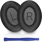 Professional Ear Pads Cushions Replacement 1 Pair Earpads, Good Breathable Headphone Ear Pads, Compatible with Bose QuietComfort QC35 and Quiet Comfort QC35II (Black)