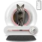 Cat Litter Box Self Cleaning, Large Capacity Automatic Cat Litter Box, APP Control Smart Motion Sensor Kitty Litter Box for Multiple Cats with Cat Litter Mat