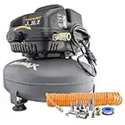 NuMax S3GICK 3 Gallon 1/2 Hp Portable Oil-Free Pancake Air Compressor with 25' Air Hose and 11-Piece Inflation Kit